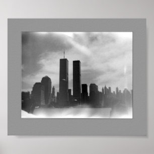 Poster Torres gémeas - preto & branco