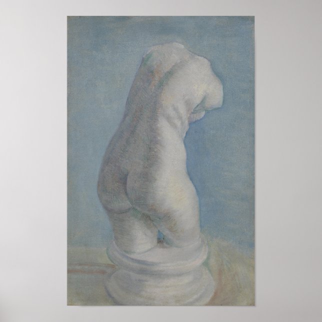 Poster Torso de Gesso de Van Gogh - Arte Clássica Azul (Frente)