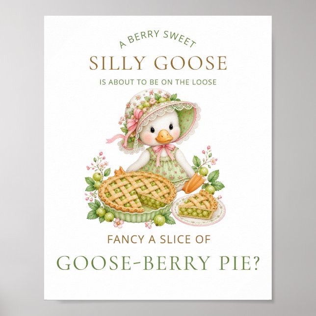 Poster Torta de Gooseberry Silly Goose Boba Chá de Bebê (Frente)
