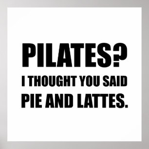 Poster Torta e Lattes de Pilates engraçados