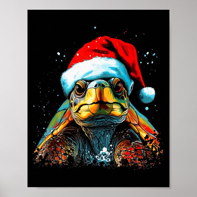 Poster Tortoise Christmas Animal Lovers Men Women Kids Gi (Frente)