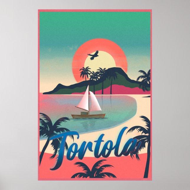 Poster Tortola Arte Costeira Retroativa - Sunset Insular  (Frente)