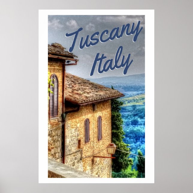 Poster Toscana Itália Tuscan Villa Viagem (Frente)