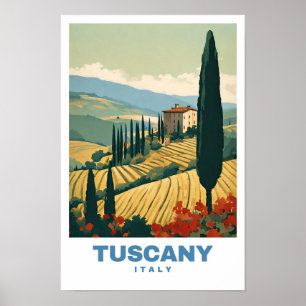 Poster Toscana Itália - Viagem Exótico Retro