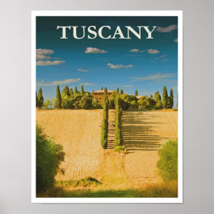 Poster Toscana Itália - Viagens vintage