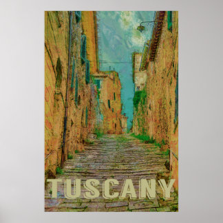 Poster Toscana, Itália Viagens vintage