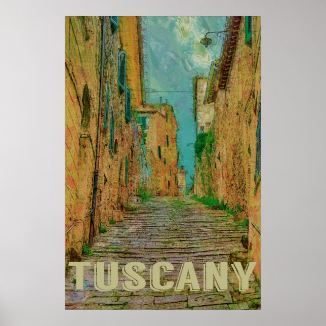 Poster Toscana, Itália Viagens vintage (Frente)