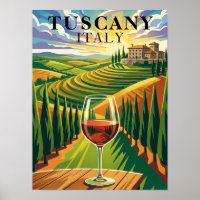 Toscana Itália Vinhedo Pôr do Sol Ilustração Viage