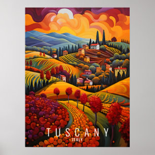 Poster Toscana no outono Itália Viagem Arte