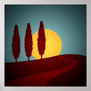 Poster Toscana Sunset Art