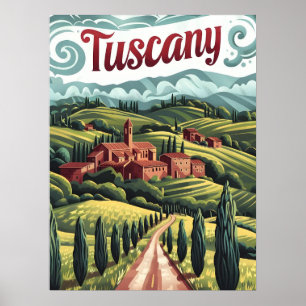 Poster Toscânia vintage