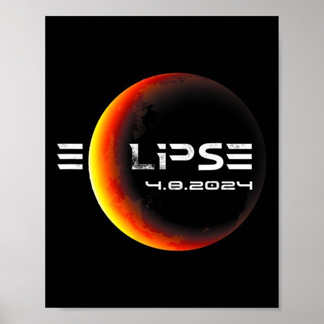 Poster Total 4.08.2024 Eclipse Solar Total 2024 (Frente)