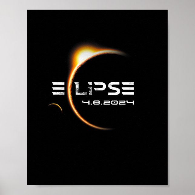 Poster Total 4.08.2024 Eclipse Solar Total 2024 (Frente)