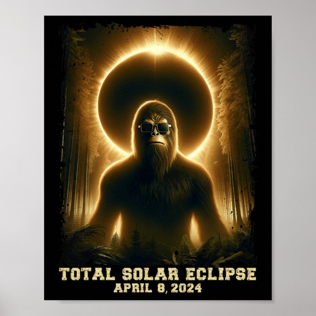 Poster Total abril 8 2024 Eclipse solar total (Frente)