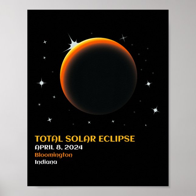 Poster Total América 04 08 24 Eclipse Solar Total 2024 (Frente)