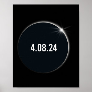 Poster Total América 04 08 24 Eclipse Solar Total 2024