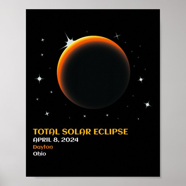 Poster Total América 04 08 24 Eclipse Solar Total 2024 (Frente)