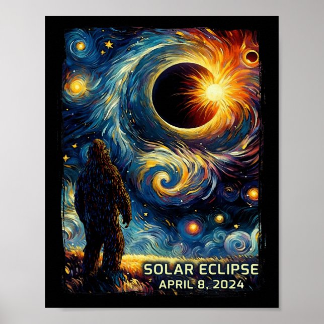 Poster Total da Eclipse Solar América Sasquatch Starry Ni (Frente)