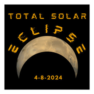 PÔSTER TOTAL DA LUA SOLAR ECLIPSE SUN EARTH
