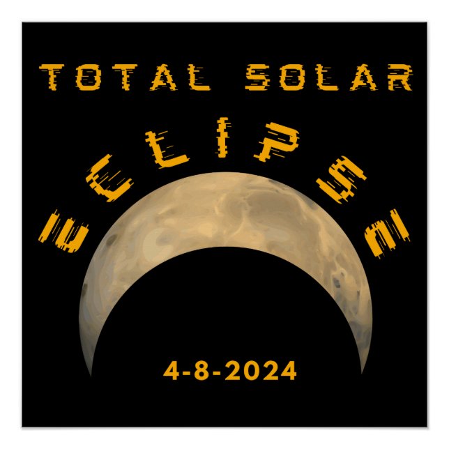 PÔSTER TOTAL DA LUA SOLAR ECLIPSE SUN EARTH (Frente)