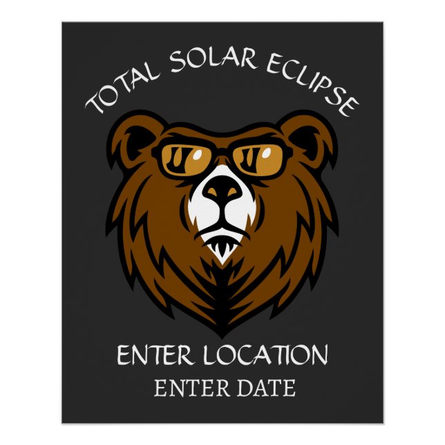 Pôster Total de Eclipes Solares Personalizados (Frente)