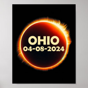 Poster Total de Eclipse Solar 2024 Ohio
