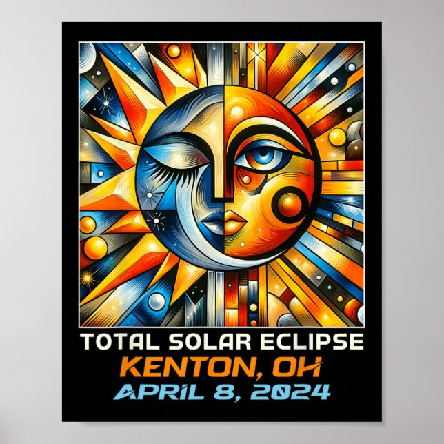 Poster Total de Eclipse Solar Kenton Ohio (Frente)