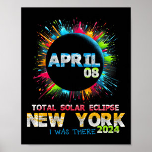 Poster Total de Eclipse Solar Nova Iorque 2024 Totalit Co