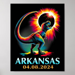Poster Total do Arkansas Total Solar Eclipse 2024 T Rex D