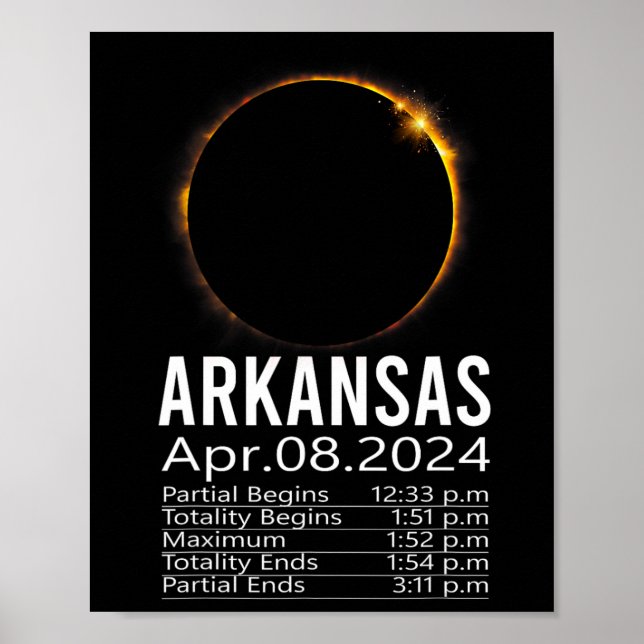 Poster Total do Eclipse Solar abril 8 2024 Calendário do  (Frente)