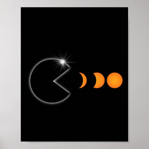Poster Total do Eclipse Solar abril 8 2024 Fases Diversas