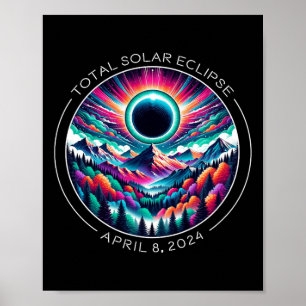 Poster Total do Eclipse Solar Artsy Totalidade Colorida L