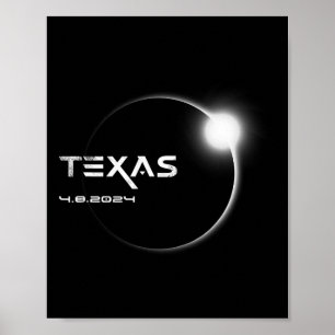 Poster Total do Texas 4.08.2024 Eclipse Solar Total 2024