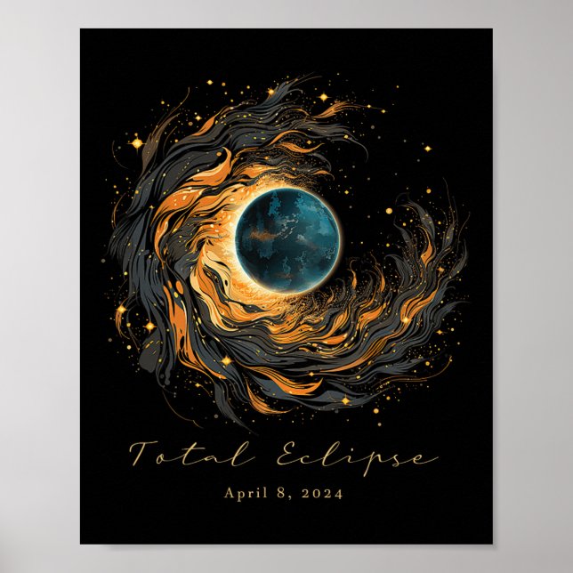 Poster Total do Ventilador do Ventilador do Eclipse Solar (Frente)