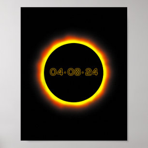 Poster Total Eclipse Solar 04.08.2024 Totalidade 1