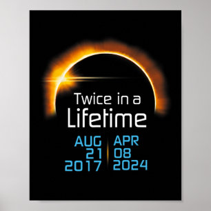 Poster Total Eclipse Solar 2024 2017 Totalidade Duas Veze
