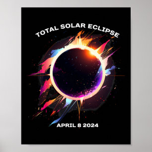 Poster Total Eclipse Solar Abril 8 2024 Totality Souvenir