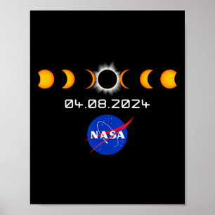 Poster Total Eclipse Solar S 2024 abril 8 Totalidade