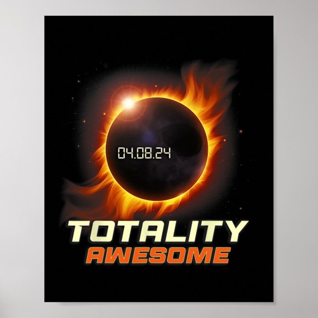 Poster Total Real Eclipse Solar 2024 Totalidade Awesom (Frente)
