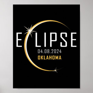 Poster Total Solar Eclipse 2024 Oklahoma America Totality