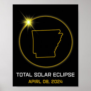 Poster Total Solar Eclipse 2024 The Arkansas Tour Totalit