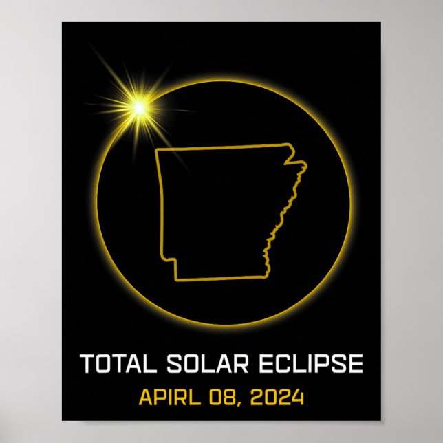 Poster Total Solar Eclipse 2024 The Arkansas Tour Totalit (Frente)