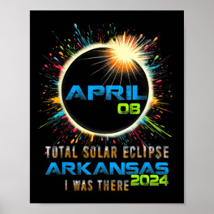 Poster Total Solar Eclipse Arkansas 2024 Totalit Colorido