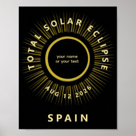 Poster Total solar eclipse August 2026 add your text