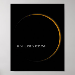 Poster Total Solar Eclipse Da América Do excelente, Abril