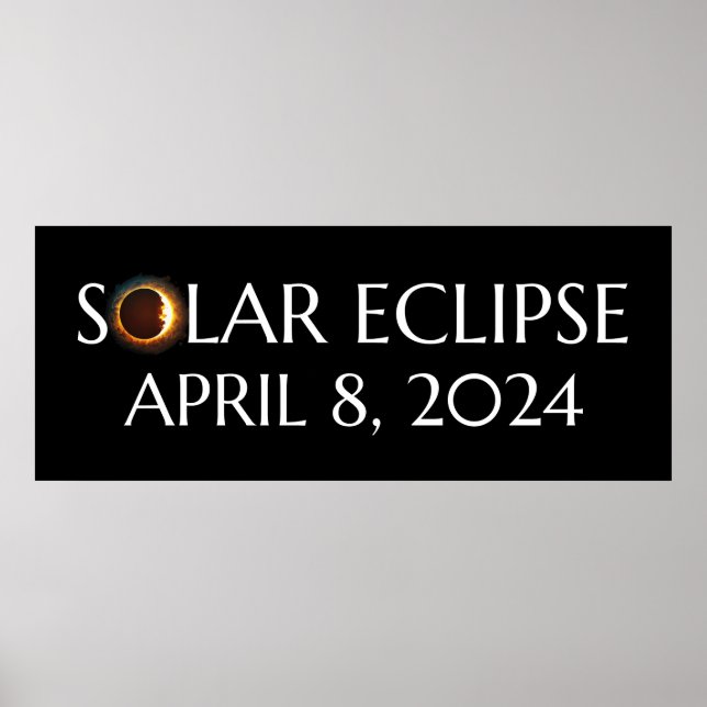 Poster Total Solar Eclipse EUA 8 de abril de 2024 (Frente)