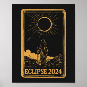 Poster Total Solar Eclipse EUA 8 de abril de 2024 Celesti