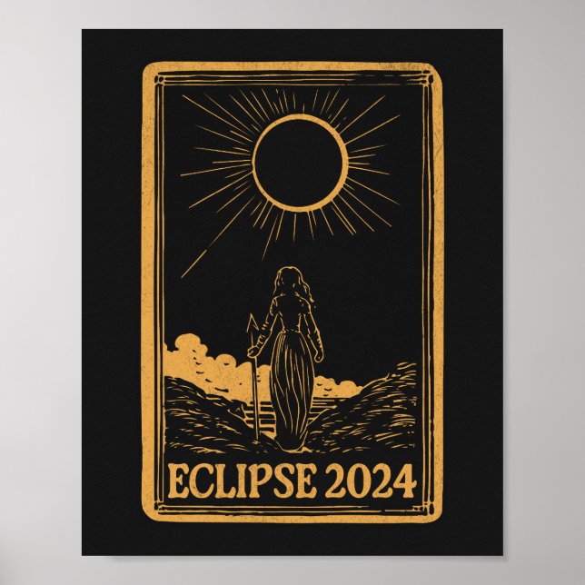 Poster Total Solar Eclipse EUA 8 de abril de 2024 Celesti (Frente)