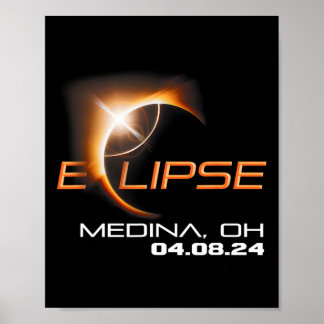 Poster Total Solar Eclipse Medina Ohio