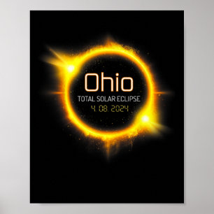 Poster Total Solar Eclipse Primavera América abril 04.08.